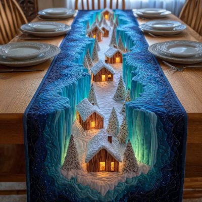 Winter Glow Horizon Quilted Table Runner