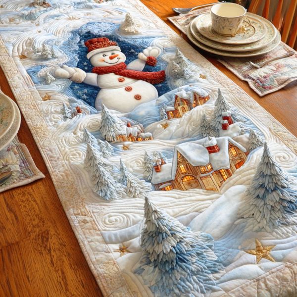 Winter Glow Quilted Table Runner