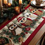 Winter Owl Magic Quilted Table Runner