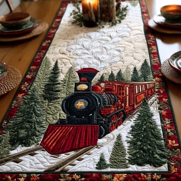 Winter Train Quilted Table Runner