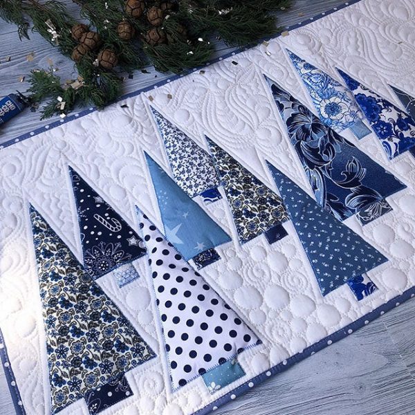 Winter Wonderland Pine Quilted Table Runner
