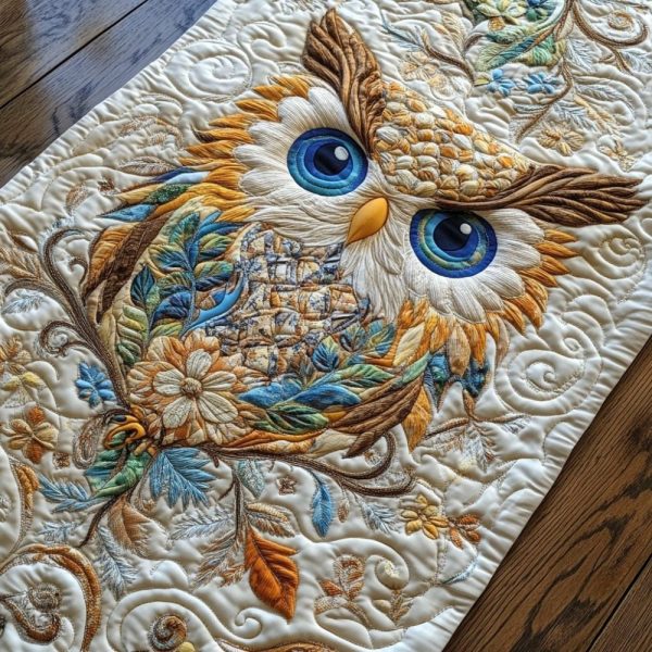 Wise Owl Quilted Table Runner