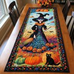 Witchy Halloween Quilted Table Runner