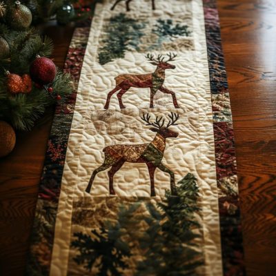 Woodland Elegance Quilted Table Runner