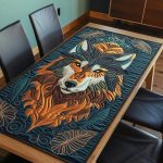 Woodland Majesty Wolf Quilted Table Runner