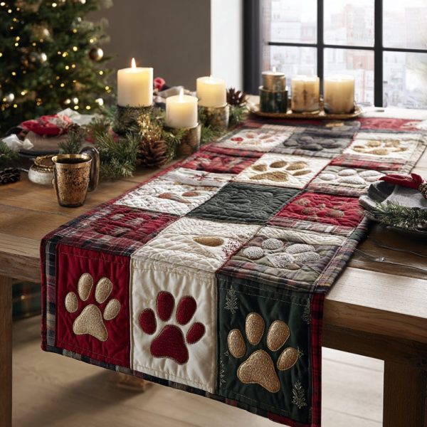 Woodland Paws Quilted Table Runner