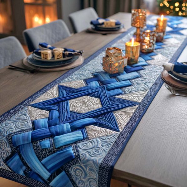 Woven Star Harmony Quilted Table Runner