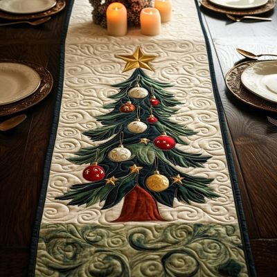Yuletide Magic Quilted Table Runner