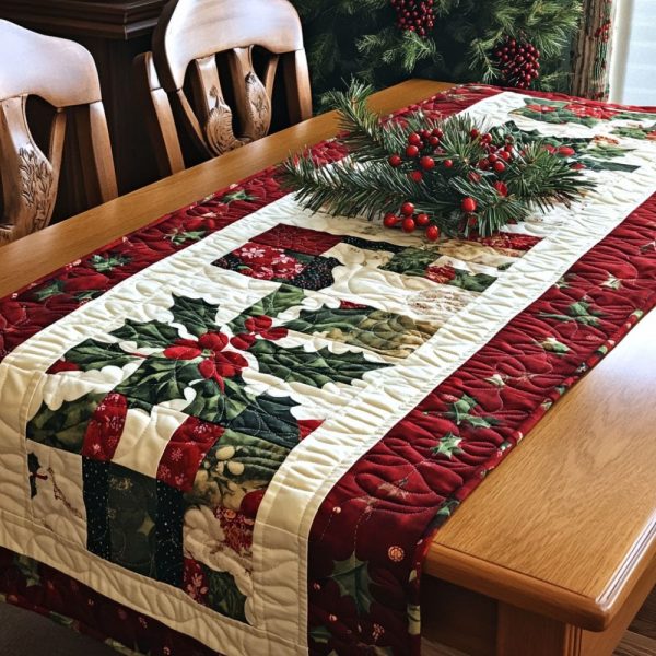 Yuletide Snowflake Dreams Quilted Table Runner