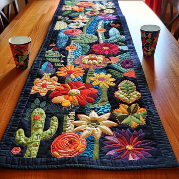 Prickly Comfort Quilted Table Runner