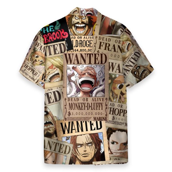 Wanted Luffy Men'S Button'S Up Shirts Hawaiian Shirt