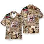 Wanted Luffy Men'S Button'S Up Shirts Hawaiian Shirt