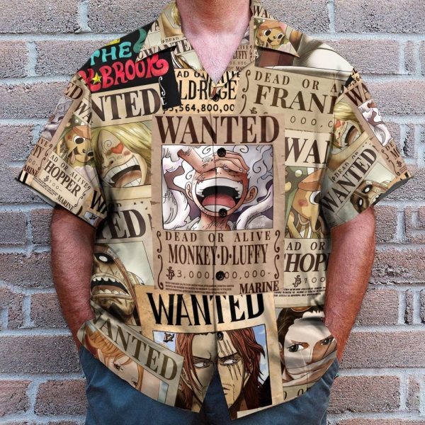 Wanted Luffy Men'S Button'S Up Shirts Hawaiian Shirt
