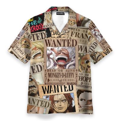 Wanted Luffy Men'S Button'S Up Shirts Hawaiian Shirt