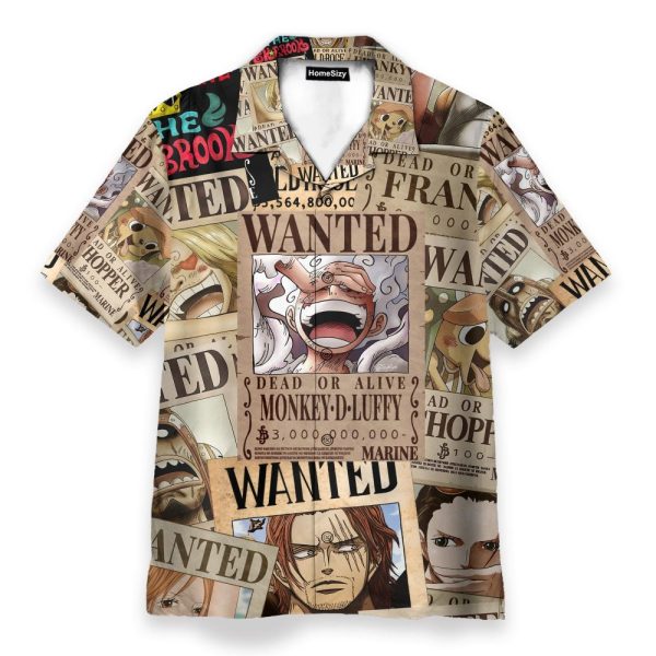 Wanted Luffy Men'S Button'S Up Shirts Hawaiian Shirt
