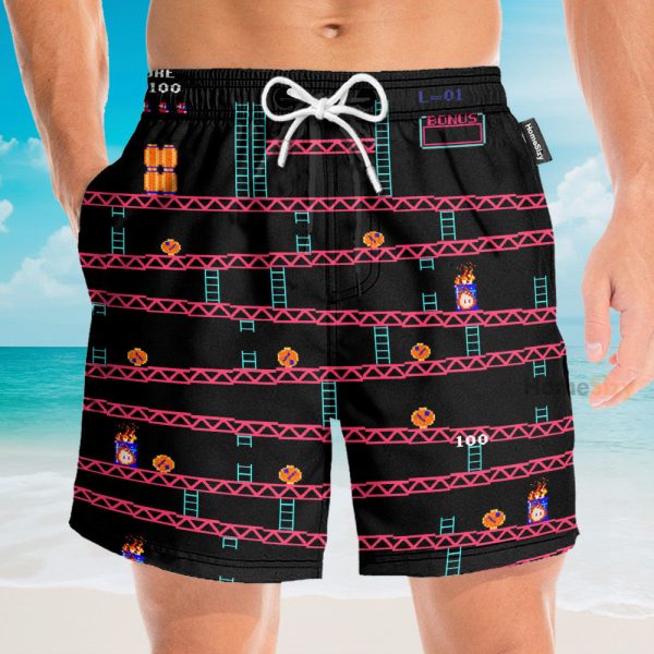 Donkey Kong Gameplay Hawaiian Shirt & Beach Shorts
