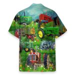 Old Tractor Tropical Green Grass Hawaiian Shirt
