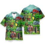 Old Tractor Tropical Green Grass Hawaiian Shirt