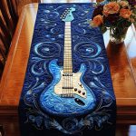 Midnight Blue Strings Quilted Table Runner