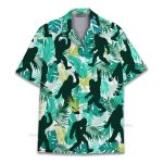 Bigfoot Sasquatch Palm Leaf Tropical Hawaiian Shirt