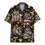 Funny Raccoon & Mushroom Tropical Hawaiian Shirt