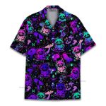Neon Raccoon & Magic Mushroom Funny Psychedelic Hawaiian Shirt