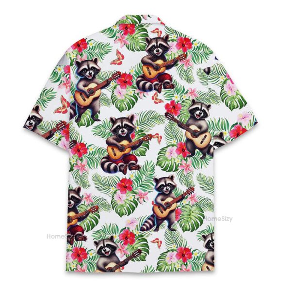 Funny Raccoon Playing Guitar Tropical Vacation Hawaiian Shirt Qt5122102