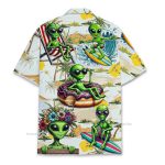 Cool Alien Relaxing Extraterrestrial & Surfboard Hawaiian Shirt