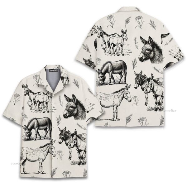 Funny Donkey Rustic Farm & Country Style Hawaiian Shirt