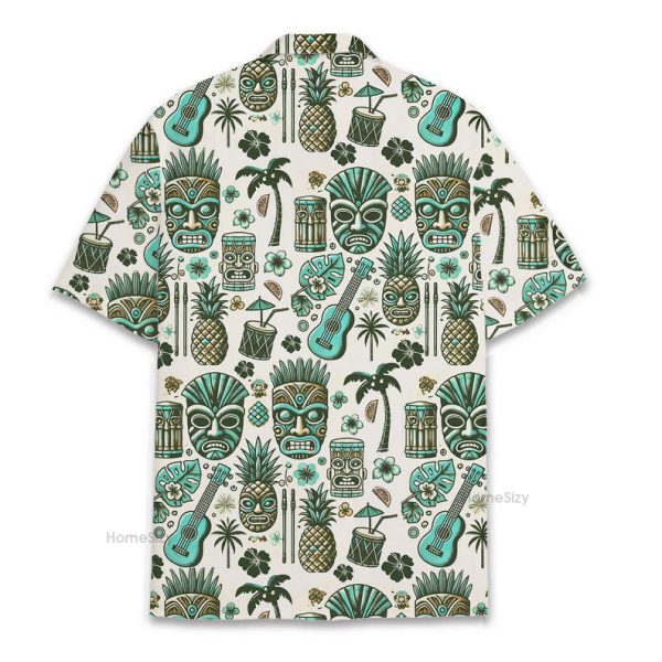 Retro Tiki Mask Polynesian Funny Hawaiian Shirt