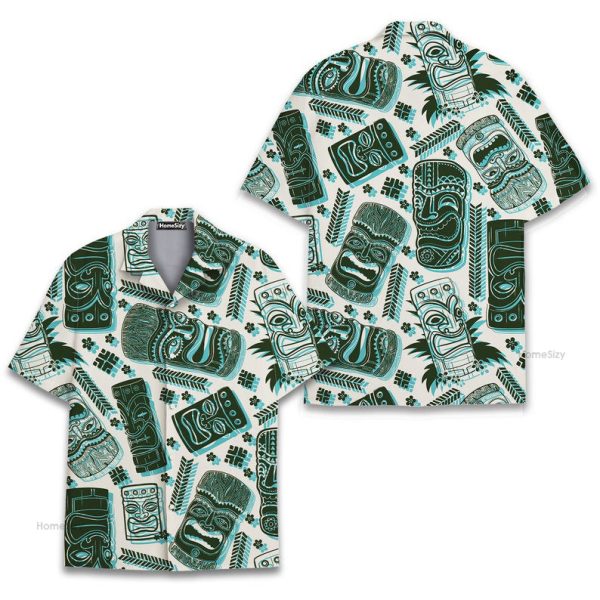 Tiki Retro Polynesian Tribal Mask Hawaiian Shirt