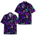 Neon Raccoon & Magic Mushroom Funny Psychedelic Hawaiian Shirt