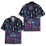 Psychedelic Alien Trippy Neon Mushroom Hawaiian Shirt