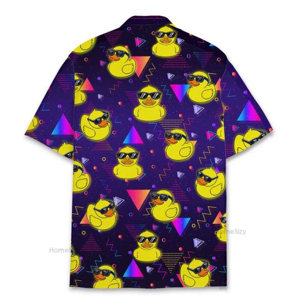 Retro Rubber Duck 80S Vaporwave Neon Hawaiian Shirt