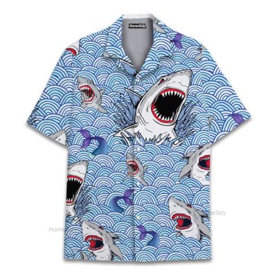 Shark Attack Funny Ocean Wave Hawaiian Shirt