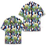 Trippy Alien Funny Ufo & Weed Graphic Hawaiian Shirt