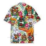 Retro Tiki Mask Colorful  Aloha Tropical Hawaiian Shirt