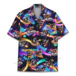 Galaxy Raccoon Cosmic Pizza Rocket Design –  Hawaiian Shirt