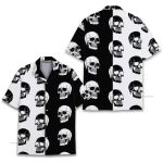 Skull Black & White Gothic Summer Casual Hawaiian Shirt