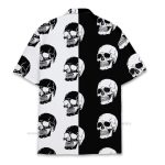 Skull Black & White Gothic Summer Casual Hawaiian Shirt