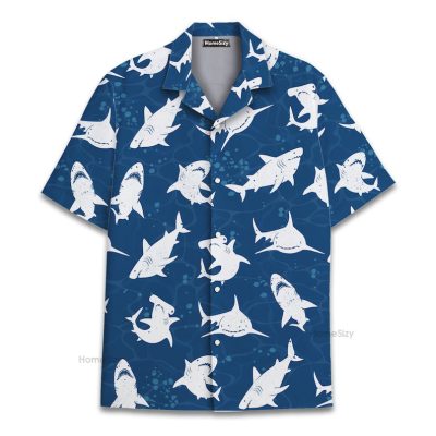 Shark Blue Ocean Cool Beach Hawaiian Shirt