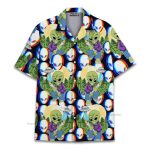 Trippy Alien Funny Ufo & Weed Graphic Hawaiian Shirt