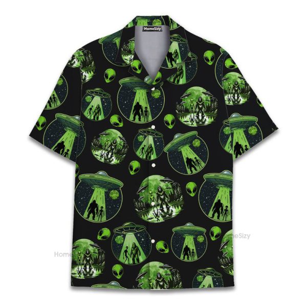 Funny Alien Ufo & Bigfoot Retro Take Me To Your Dealer Hawaiian Shirt