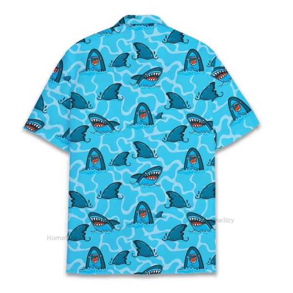 Funny Shark Cartoon Ocean Summer Hawaiian Shirt