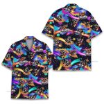 Galaxy Raccoon Cosmic Pizza Rocket Design –  Hawaiian Shirt