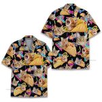 Funny Cat Taco Retro 90S Food Cool Party Hawaiian Shirt