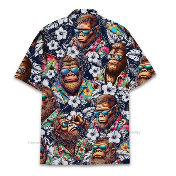 Cool Bigfoot Retro Sasquatch In Sunglasses Tropical Hawaiian Shirt