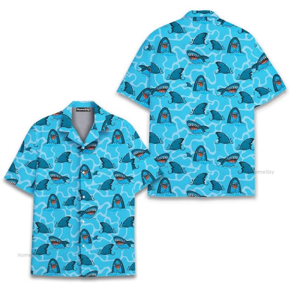 Funny Shark Cartoon Ocean Summer Hawaiian Shirt