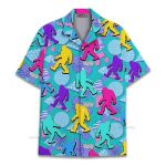 Retro Bigfoot 80S Neon Sasquatch Hawaiian Shirt