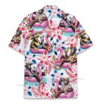 Funny Bigfoot Tropical Beach Party Flamingo Hawaiian Shirt
